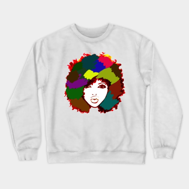 Rainbow Afro Curly Art Natural Hair Crewneck Sweatshirt by EllenDaisyShop